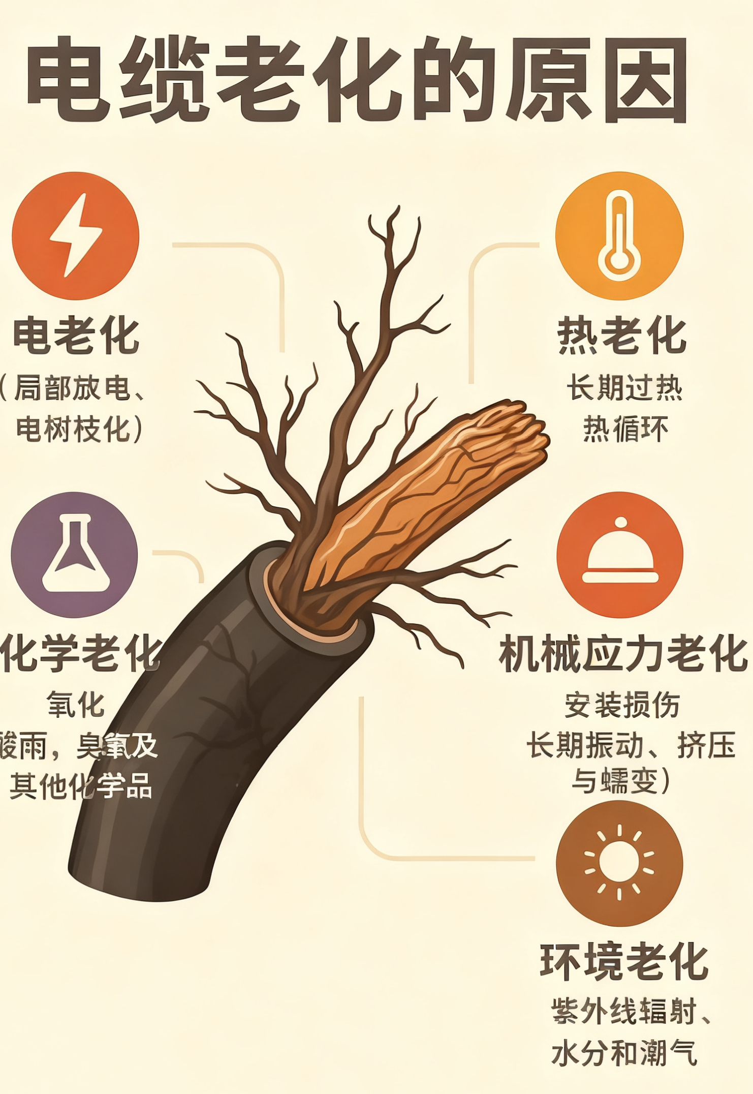 電纜絕緣層為什么會(huì)老化？五個(gè)最常見(jiàn)的原因