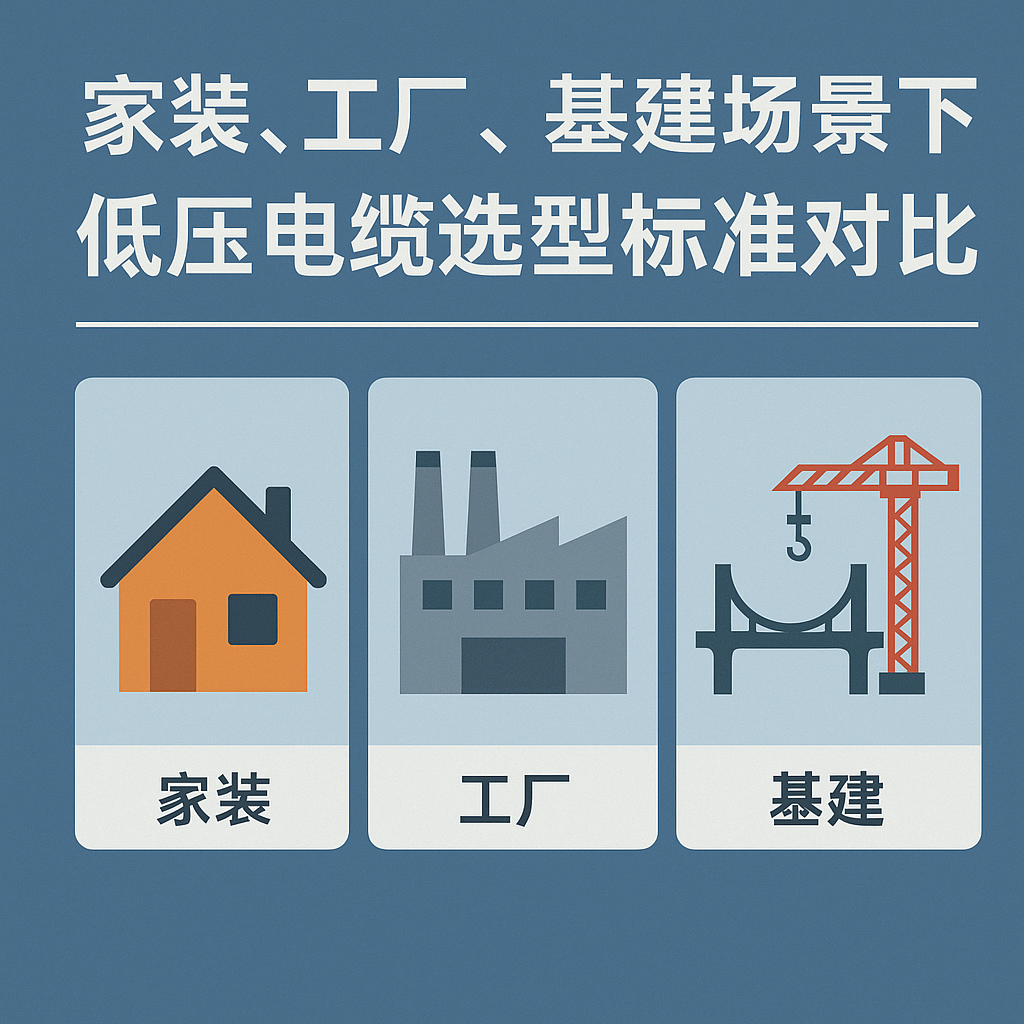 家裝、工廠、基建場(chǎng)景下低壓電纜選型標(biāo)準(zhǔn)對(duì)比